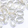 50 maillons ovales en plastique 19 x 14 mm - à connecter pour création de chaîne - transparent à paillettes