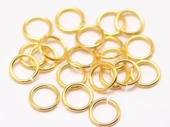 20 anneaux 7 mm - doré à l'or fin 18k