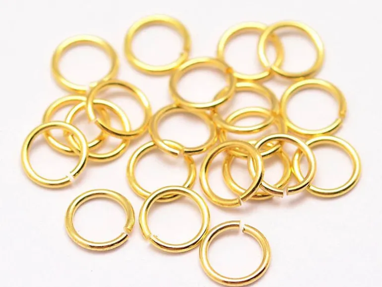 20 anneaux 7 mm - doré à l'or fin 18k