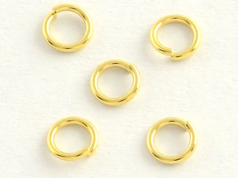 20 anneaux 8 mm - doré à l'or fin 18k