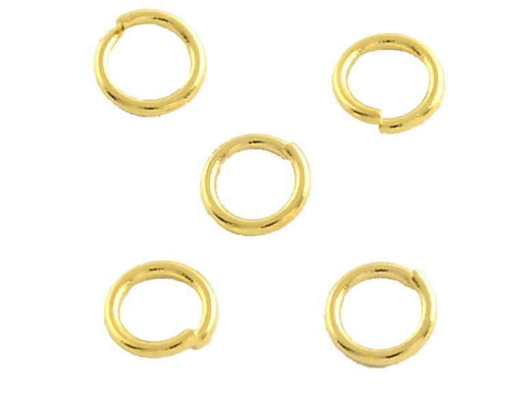 20 anneaux 6 mm - doré à l'or fin 18k