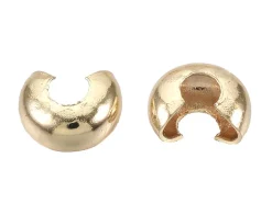 20 cache-perles à écraser - doré à l'or fin 18k - 4 mm