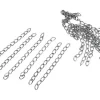 20 chaînes d'extension - couleur argent foncé