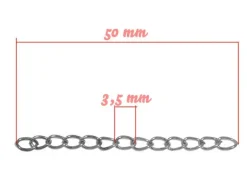 20 chaînes d'extension - couleur argent foncé
