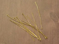 5 clous à oeil 40 mm - dorés à l'or fin 18K