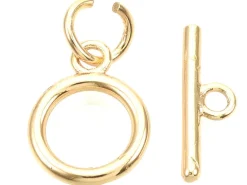 1 fermoir Toogle - doré à l'or fin 18k - 12 mm