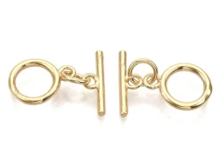 1 fermoir Toogle - doré à l'or fin 18k - 12 mm