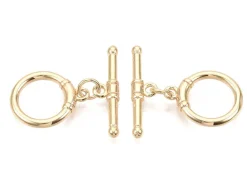 1 fermoir Toogle - doré à l'or fin 18k - 17 mm
