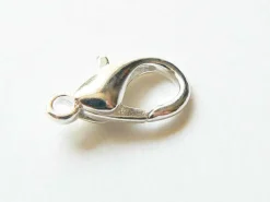 10 fermoirs mousqueton 21 mm - couleur argent clair