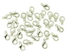 10 fermoirs mousquetons 12 mm - argenté clairs