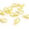 10 fermoirs mousquetons 12 mm - doré