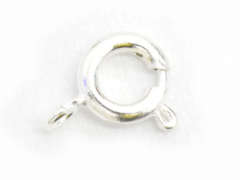 10 fermoirs ressorts 6 mm - couleur argenté clair