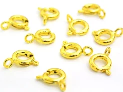 10 fermoirs ressorts 6 mm - doré