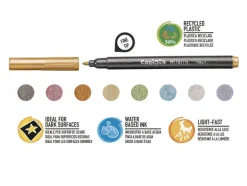 8 feutres de couleur à pointe fine - couleurs métalliques