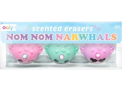 3 gommes licornes en forme de Narval - baleine licorne