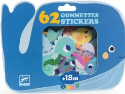 62 gommettes stickers Bébé - Animaux de la mer - Djeco