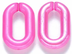 50 grands maillons en plastique 31 x 19 mm - à connecter pour création de chaîne - mix multicolore transclucide
