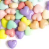 50 grosses perles en plastique - cœurs couleur pastel - 15x17 mm