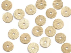 20 intercalaires heishi ultra-fins texturés - 6 mm - doré