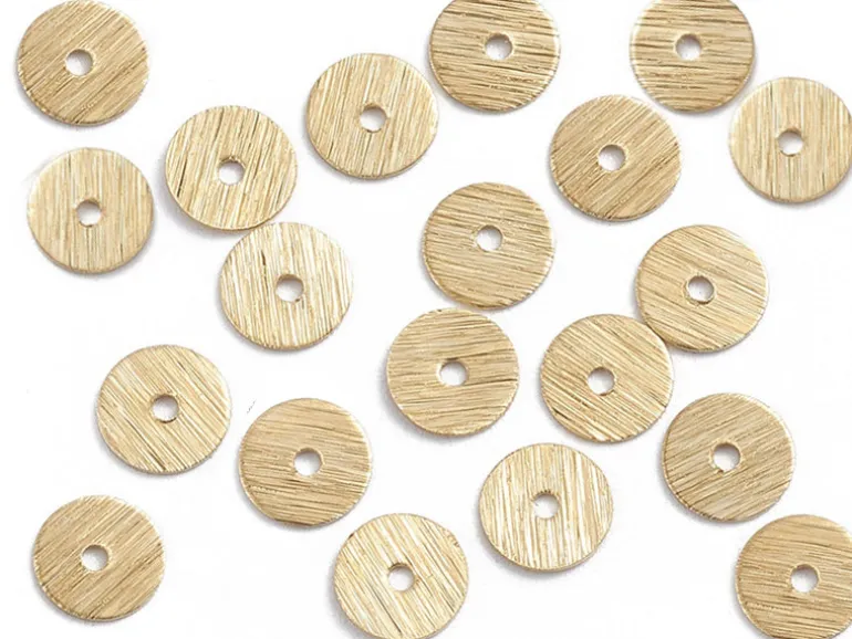 20 intercalaires heishi ultra-fins texturés - 6 mm - doré