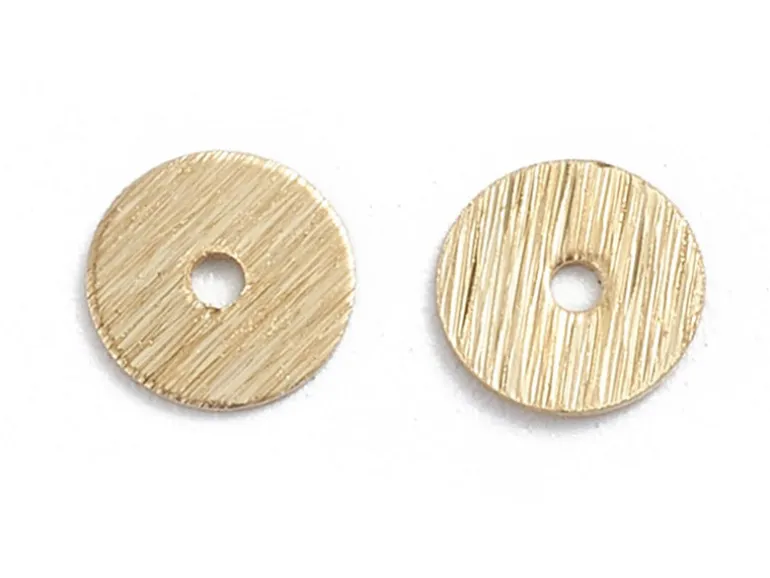 20 intercalaires heishi ultra-fins texturés - 6 mm - doré