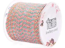1 m de cordellette en coton macrammé 1,5 mm - Rose et bleu