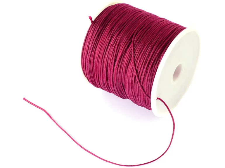 1 m de fil de jade / fil nylon tressé 0,5 mm - bordeaux