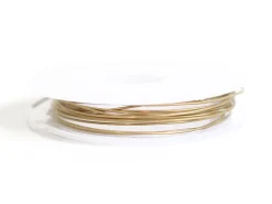 2 m de fil de laiton fin - Doré à l’or fin 18K - 0,6 mm