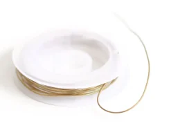 2 m de fil de laiton fin - Doré à l’or fin 18K - 0,6 mm