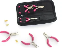 6 mini pinces roses pour création de bijoux - dans un joli étui