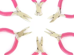 6 mini pinces roses pour création de bijoux - dans un joli étui