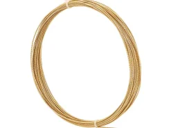 10 mètres de fil de cuivre texturé - doré brillant - 0,8 mm