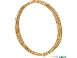 10 mètres de fil de cuivre texturé - doré brillant - 0,8 mm