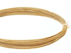 10 mètres de fil de cuivre texturé - doré brillant - 0,8 mm