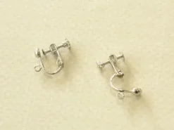 1 paire de boucles d'oreilles clip à vis - argenté foncé