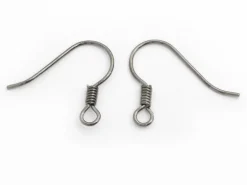 10 paires de boucles d'oreilles crochets - couleur noir métallisé