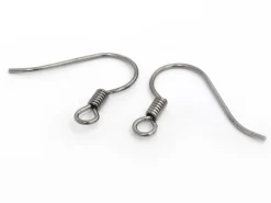 10 paires de boucles d'oreilles crochets - couleur noir métallisé