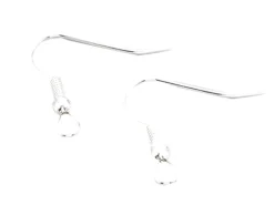10 paires de boucles d'oreilles crochets - plaqué argent - 20 mm