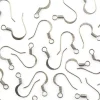 10 paires de boucles d'oreilles - crochets plats - couleur argenté