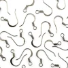 10 paires de boucles d'oreilles - crochets plats - couleur noir métallisé