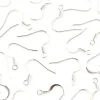 10 paires de boucles d'oreilles - crochets plats - couleur argenté clair