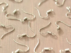 10 paires de boucles d'oreilles crochets - argenté