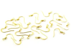 10 paires de boucles d'oreilles - crochets plats - couleur or