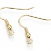 10 paires de boucles d'oreilles crochets - doré à l'or fin 18k - 20 mm