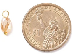10 pendentifs irisés à facettes en verre - ovale - tons lilas - 13x6 mm