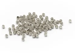 100 perles à écraser en acier inoxydable argenté - 2 mm