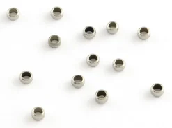 100 perles à écraser en acier inoxydable argenté - 2 mm