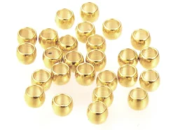 100 perles à écraser en acier inoxydable doré - 2 mm