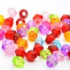 50 perles à facettes en plastique 4 mm- multicolore