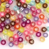 100 perles basiques en plastique - effet métallisé intérieur - 6 mm